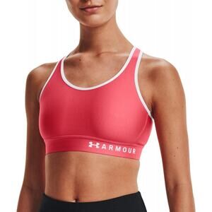 NWT‎ Under Armour Mid Keyhole Compression Pink Sports Bra Women's Size Medium